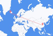 Vluchten van Wuhan, China naar Reykjavík, IJsland