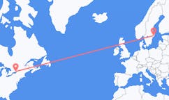 Flyreiser fra Kingston, Canada til Stockholm, Sverige