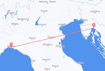 Flyreiser fra Rijeka, Kroatia til Genova, Italia