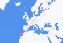 Loty z Helsinki, Finlandia z Lanzarote, Hiszpania