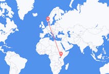 Flights from Kisumu, Kenya to Kristiansand, Norway