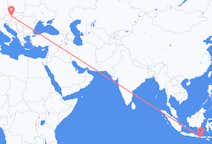 Flyreiser fra Praya, Lombok, til Vienna