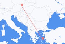 Vluchten van Bratislava, Slowakije naar Ikaria, Griekenland
