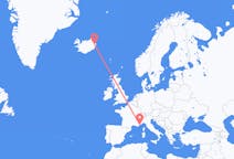 Flyreiser fra Egilsstaðir, Island til Nice, Frankrike