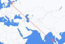 Vluchten van Banda Atjeh, Indonesië naar Riga, Pescara, Letland