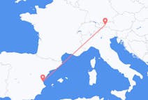 Vols d’Innsbruck, Autriche pour Valence, Espagne
