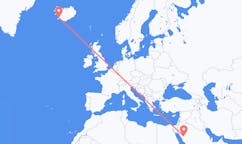 Loty z Al-`Ula, Arabia Saudyjska do Reykjaviku, Islandia