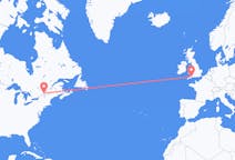 Vluchten van Montreal, Canada naar Exeter, Engeland