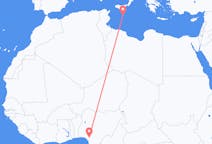 Vluchten van Benin City, Nigeria naar Malta, Malta