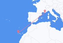 Flyrejser fra Toulon, Frankrig til La Palma, Spanien