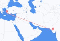出发地 印度坎德拉目的地 希腊科斯岛的航班