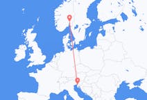 Flyreiser fra Oslo, Norge til Trieste, Italia