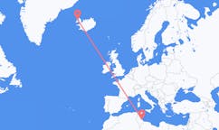 Flights from the city of Djerba, Tunisia to the city of Ísafjörður, Iceland