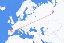 Fly fra Khanty-Mansiysk til Madrid