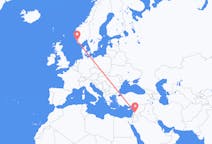 Flyg från Damaskus, Syrien till Stavanger, Norge