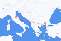 イタリアのペルージャから、ギリシャのアレクサンドルポリまでのフライト