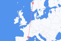 Voos de Sogndal, Noruega para Girona, Espanha