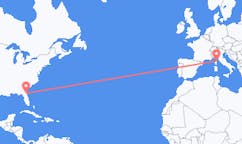 Flyreiser fra Jacksonville, USA til Bastia, Frankrike