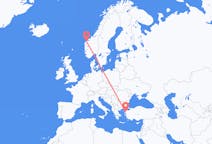 Vluchten van Ålesund, Noorwegen naar Edremit, Turkije