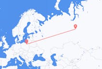 Flights from Kogalym, Russia to Szymany, Szczytno County, Poland