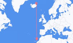 Vluchten van Lanzarote, Spanje naar Egilssta?ir, IJsland