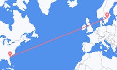 来自美国希尔顿黑德岛目的地 瑞典林雪平的航班