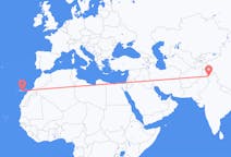 出发地 印度出发地 斯利那加目的地 西班牙拉斯帕尔马斯的航班
