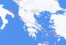 Fly fra Kalymnos til Brindisi