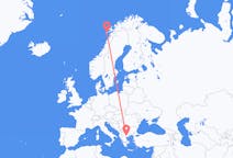 Flights from Leknes, Norway to Thessaloniki, Greece
