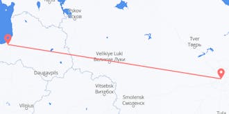 出发地 拉脱维亚目的地 俄罗斯航班