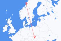 Flyg från Namsos till Budapest