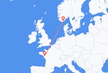 Voli from Kristiansand, Norvegia to Nantes, Francia