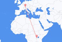 Flyrejser fra Kigali, Rwanda til Thal, Schweiz