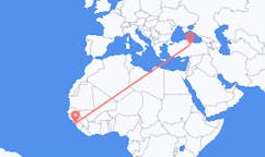 Flyrejser fra Conakry, Guinea til Tokat, Tyrkiet