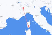 Vluchten van Turijn, Italië naar Figari, Frankrijk