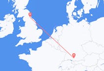Flyrejser fra Memmingen, Tyskland til Durham, England