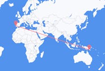 Flyreiser fra Port Moresby, til Lisboa