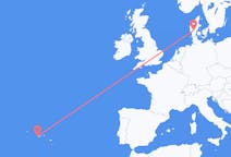 Flights from Horta, Azores, Portugal to Billund, Denmark