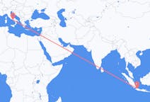 Flug frá Jakarta, Indónesíu til Napólí, Ítalíu