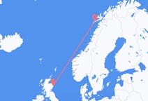 Flug frá Leknesi, Noregi til Aberdeen, Skotlandi