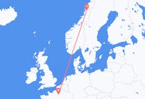 Flyg från Mosjøen till Paris