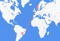 Flyrejser fra Curitiba, Brasilien til Kristiansand, Norge