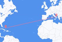 Flyrejser fra San Salvador Island, Bahamas til Bari, Italien