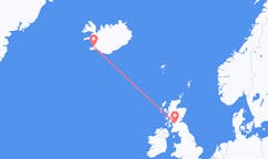 Flights from the city of Reykjavik, Iceland to the city of Glasgow, the United Kingdom