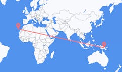 Vluchten van Goroka, Papoea-Nieuw-Guinea naar La Palma (ort i Mexiko, Guanajuato, Salamanca), Spanje