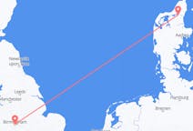 Vluchten van Birmingham, Engeland naar Aalborg, Denemarken