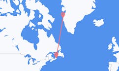 カナダのシドニーから、グリーンランドのシシミウトまでのフライト