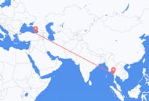 出发地 缅甸出发地 大尾乡目的地 土耳其特拉布宗的航班