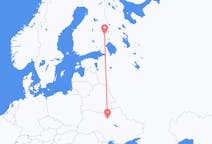 Vluchten van Kiev, Oekraïne naar Joensuu, Finland