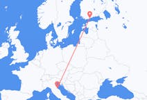 Vluchten van Helsinki, Finland naar Rimini, Italië